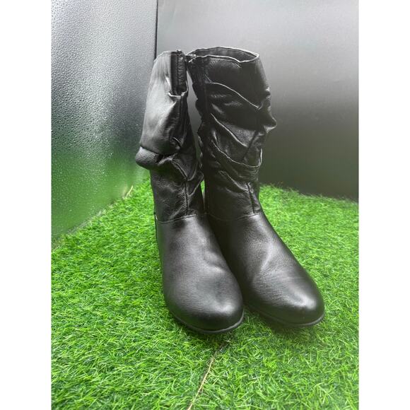 Faux Leather - Black -Slouch Boots-Size 10W - Picture 6 of 10